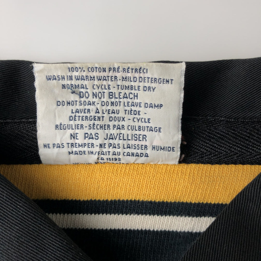 BARBARIAN Long Sleeve Rugby Shirt Made in Canada Men's XL cotton black type Vintage Second Hand