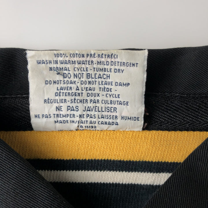 BARBARIAN Long Sleeve Rugby Shirt Made in Canada Men's XL cotton black type Vintage Second Hand