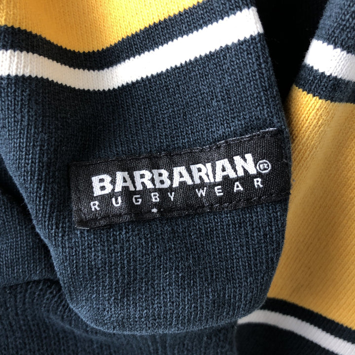 BARBARIAN Long Sleeve Rugby Shirt Made in Canada Men's XL cotton black type Vintage Second Hand
