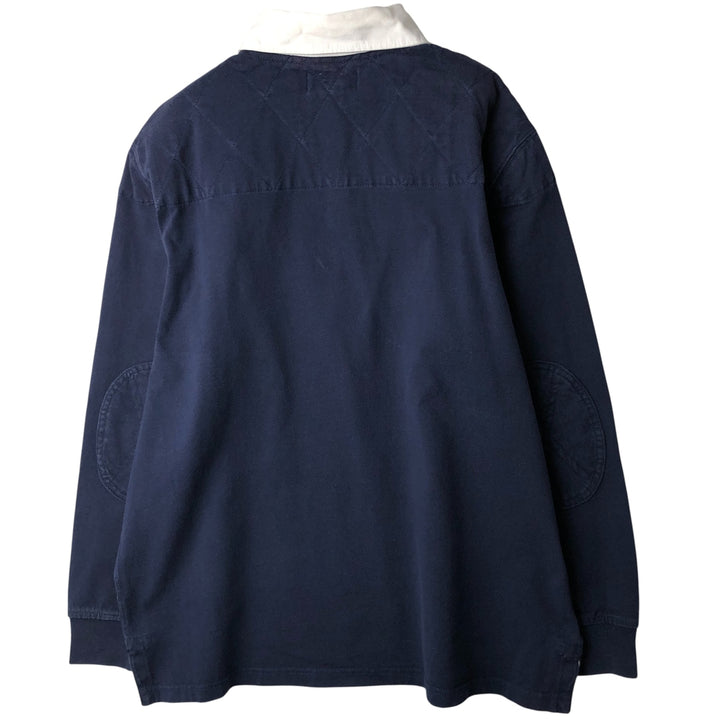 Ralph Lauren POLO by Ralph Lauren long sleeve rugby shirt, men's size L cotton navy blue type Vintage Second Hand