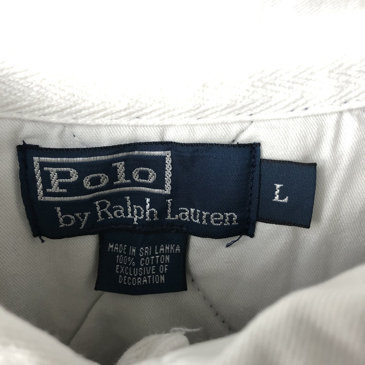 Ralph Lauren POLO by Ralph Lauren long sleeve rugby shirt, men's size L cotton navy blue type Vintage Second Hand