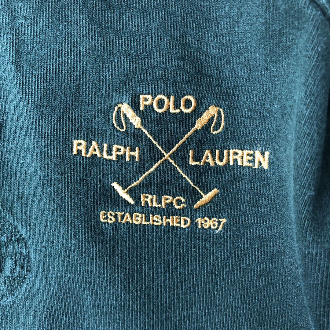 Ralph Lauren POLO by Ralph Lauren long sleeve rugby shirt, men's size L cotton Khaki type Vintage Second Hand