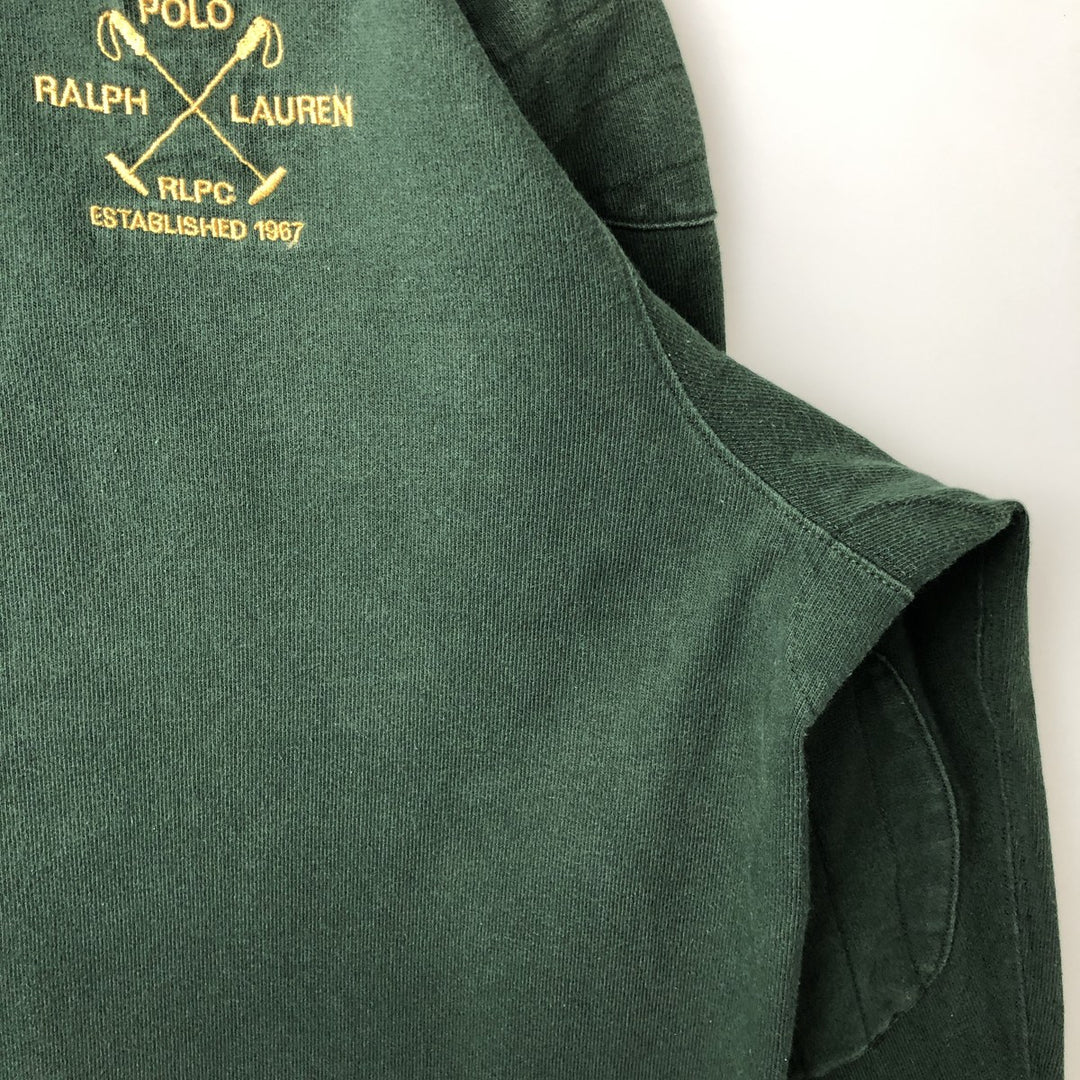 Ralph Lauren POLO by Ralph Lauren long sleeve rugby shirt, men's size L cotton Khaki type Vintage Second Hand