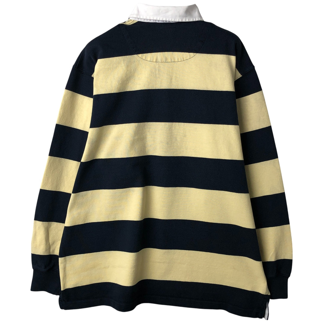 Ralph Lauren POLO by Ralph Lauren Striped Pattern Long Sleeve Rugby Shirt Men's M cotton unbleached Vintage Second Hand