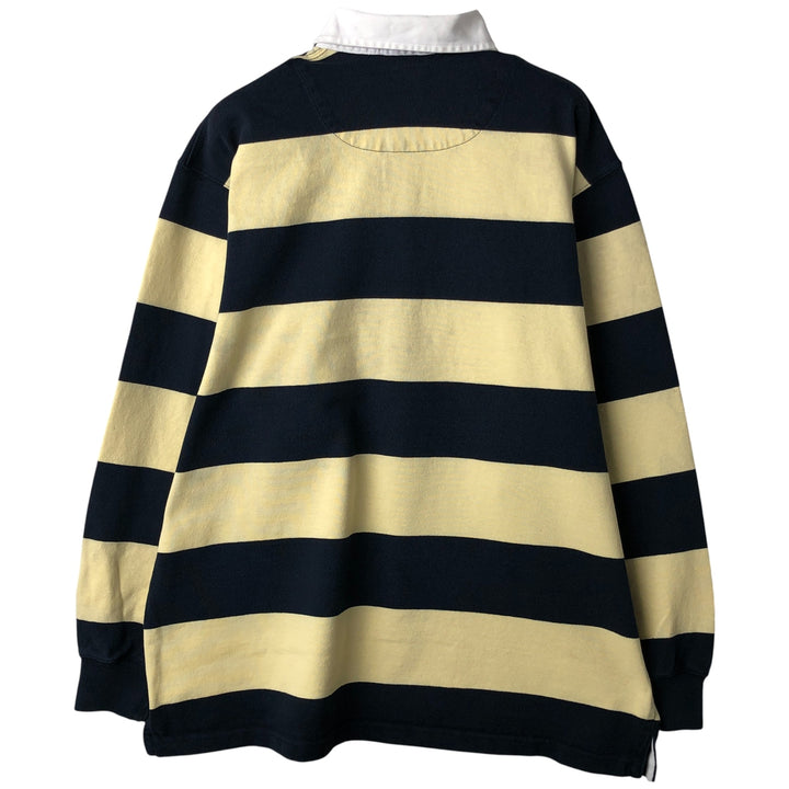 Ralph Lauren POLO by Ralph Lauren Striped Pattern Long Sleeve Rugby Shirt Men's M cotton unbleached Vintage Second Hand