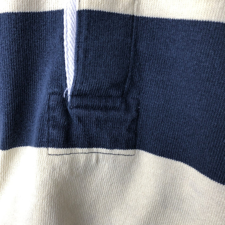 Ralph Lauren POLO by Ralph Lauren Striped Pattern Long Sleeve Rugby Shirt Men's M cotton unbleached Vintage Second Hand
