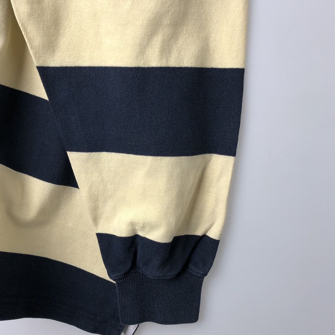 Ralph Lauren POLO by Ralph Lauren Striped Pattern Long Sleeve Rugby Shirt Men's M cotton unbleached Vintage Second Hand
