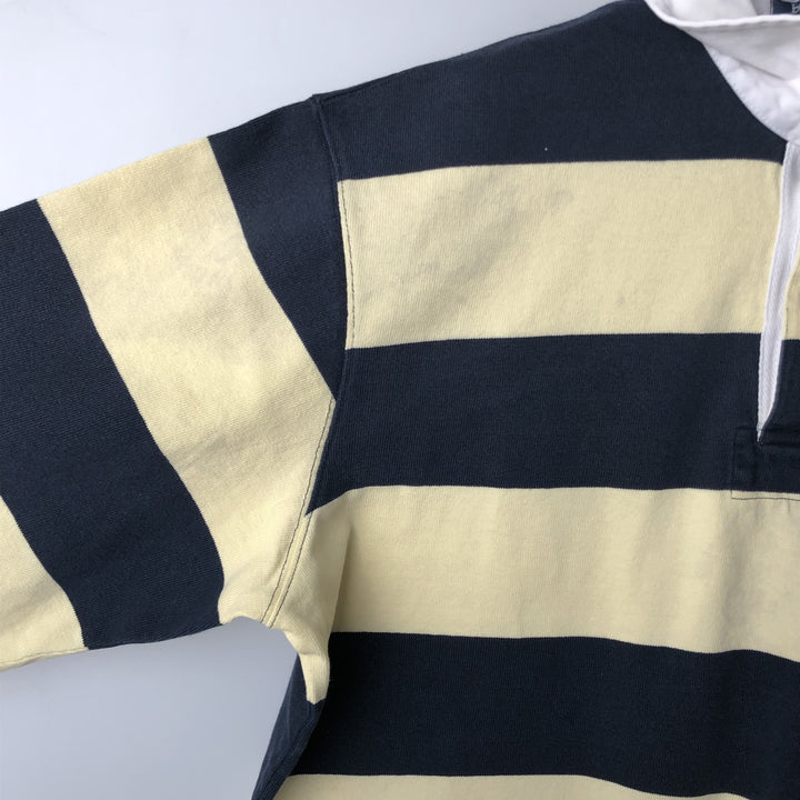 Ralph Lauren POLO by Ralph Lauren Striped Pattern Long Sleeve Rugby Shirt Men's M cotton unbleached Vintage Second Hand