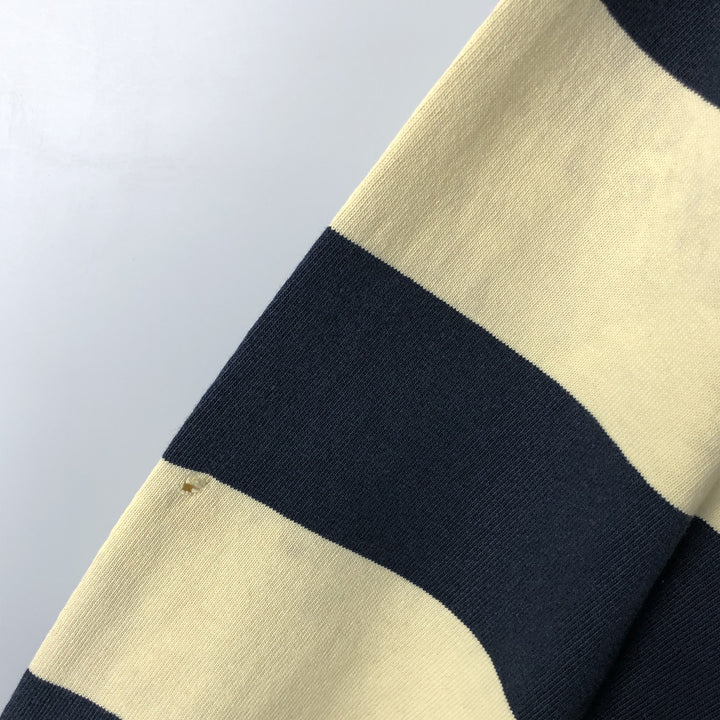 Ralph Lauren POLO by Ralph Lauren Striped Pattern Long Sleeve Rugby Shirt Men's M cotton unbleached Vintage Second Hand