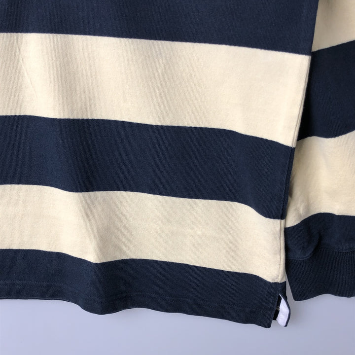 Ralph Lauren POLO by Ralph Lauren Striped Pattern Long Sleeve Rugby Shirt Men's M cotton unbleached Vintage Second Hand
