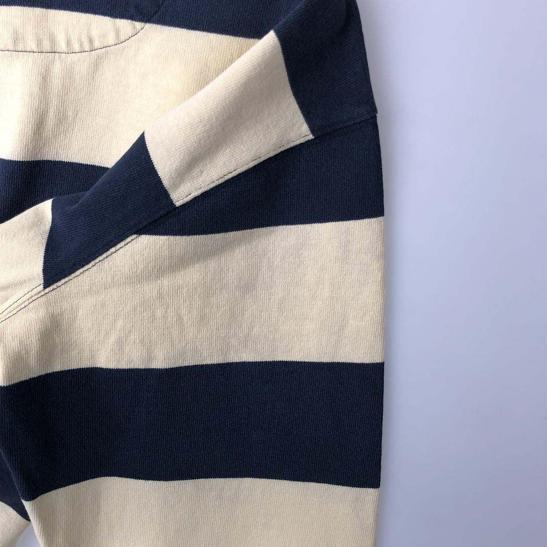 Ralph Lauren POLO by Ralph Lauren Striped Pattern Long Sleeve Rugby Shirt Men's M cotton unbleached Vintage Second Hand