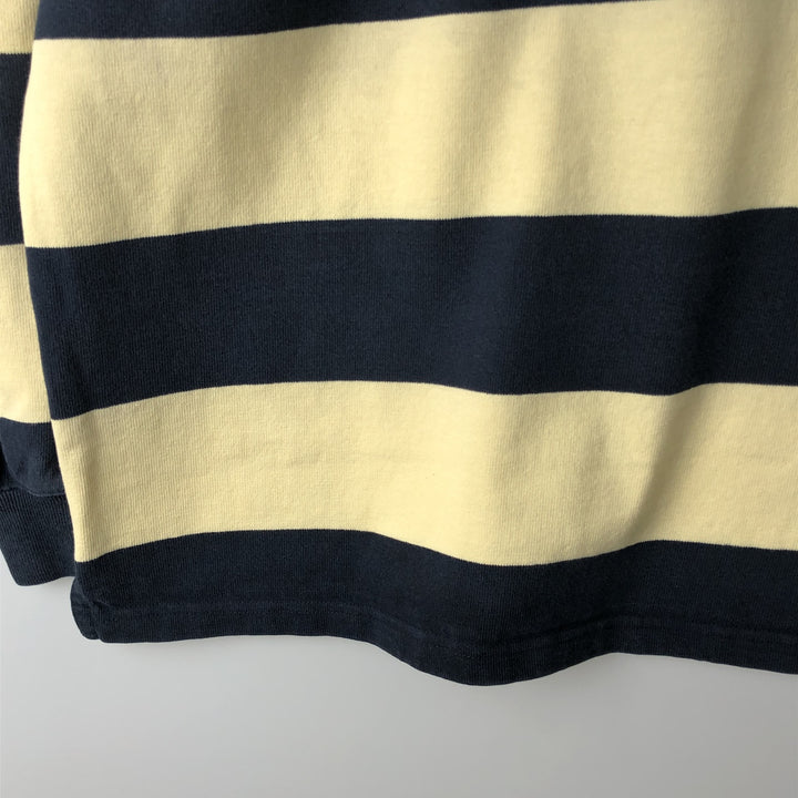 Ralph Lauren POLO by Ralph Lauren Striped Pattern Long Sleeve Rugby Shirt Men's M cotton unbleached Vintage Second Hand