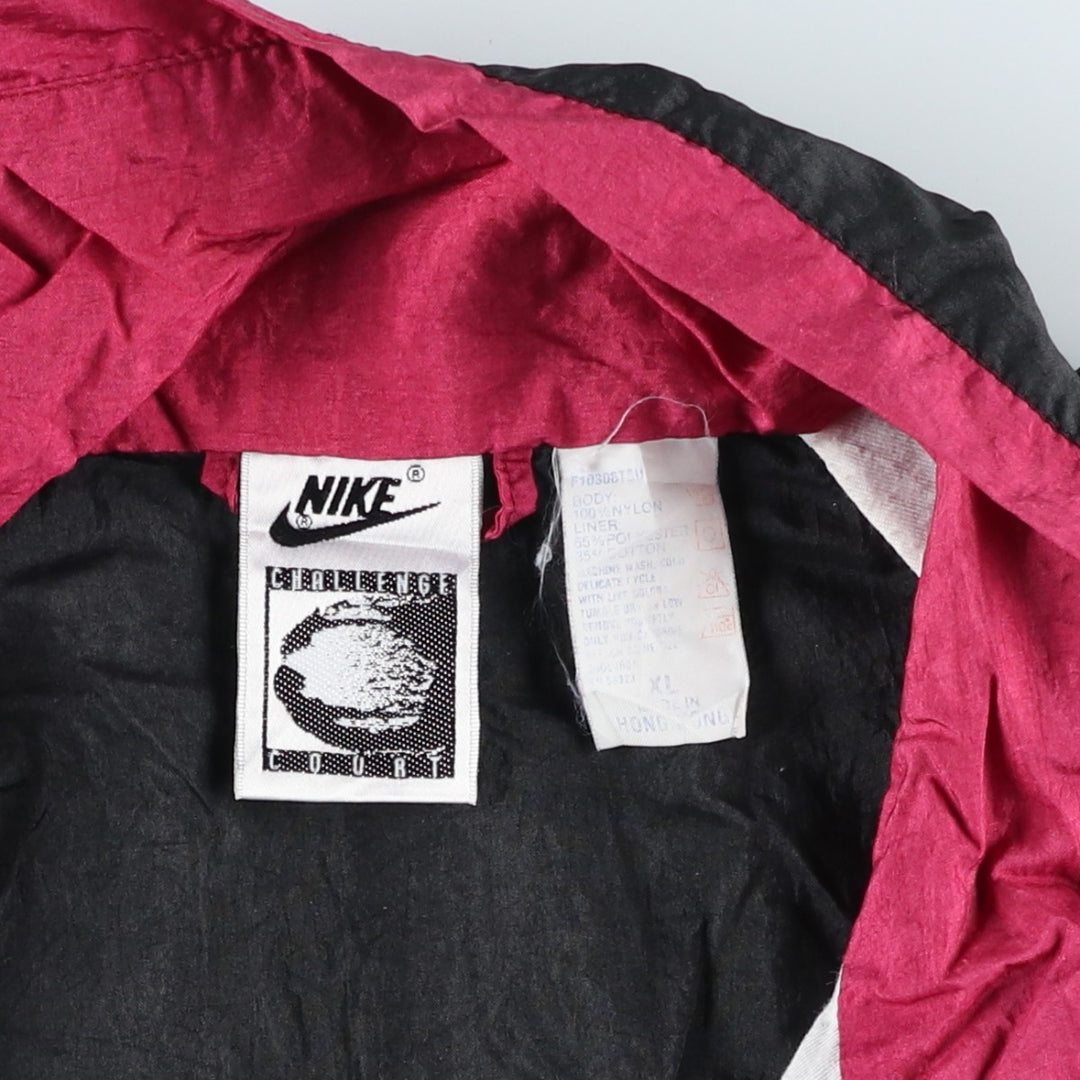 Vintage 90'S Nike Challenge Court Nylon Jacket, Men's XL Nylon black type Vintage Second Hand