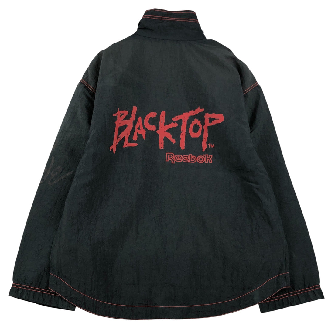 90'S Reebok Black Top Nylon Jacket, Men's Size L, Vintage Nylon black type Vintage Second Hand
