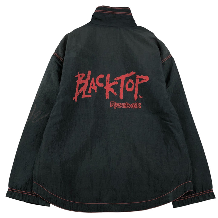 90'S Reebok Black Top Nylon Jacket, Men's Size L, Vintage Nylon black type Vintage Second Hand