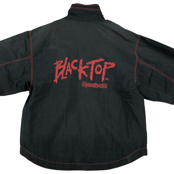 90'S Reebok Black Top Nylon Jacket, Men's Size L, Vintage Nylon black type Vintage Second Hand