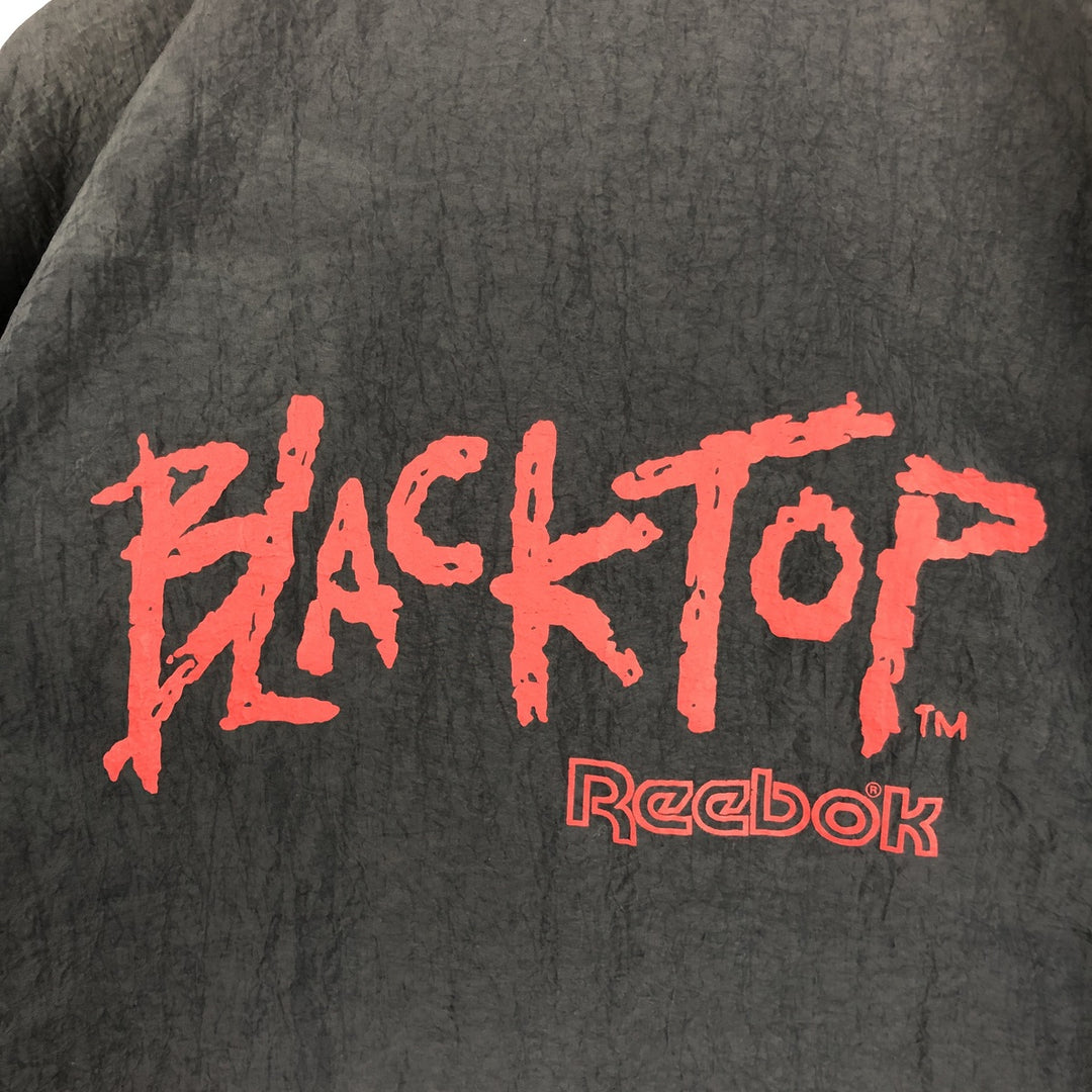 90'S Reebok Black Top Nylon Jacket, Men's Size L, Vintage Nylon black type Vintage Second Hand