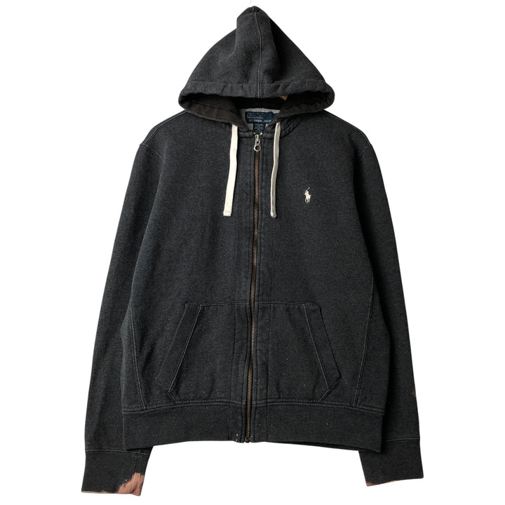 Ralph Lauren POLO by Ralph Lauren Sweat Full Zip Hoodie Men's L size cotton Charcoal Vintage Second Hand
