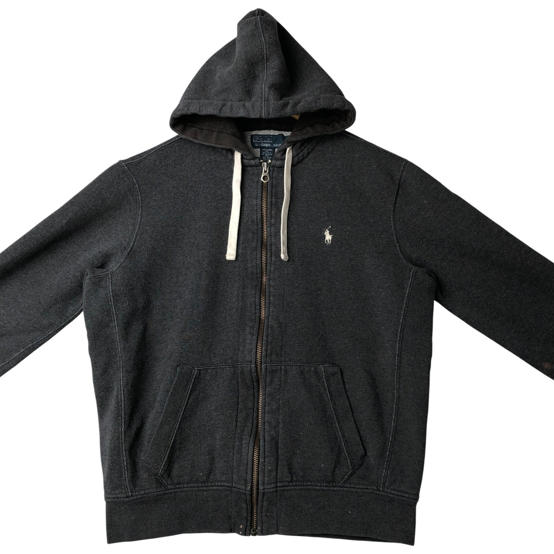 Ralph Lauren POLO by Ralph Lauren Sweat Full Zip Hoodie Men's L size cotton Charcoal Vintage Second Hand