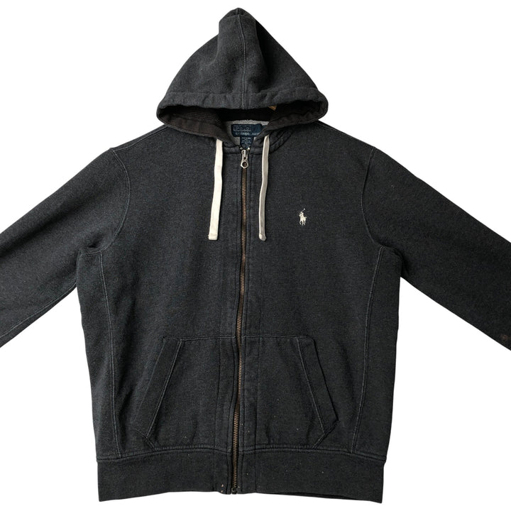 Ralph Lauren POLO by Ralph Lauren Sweat Full Zip Hoodie Men's L size cotton Charcoal Vintage Second Hand
