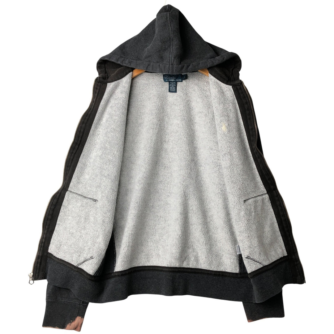 Ralph Lauren POLO by Ralph Lauren Sweat Full Zip Hoodie Men's L size cotton Charcoal Vintage Second Hand