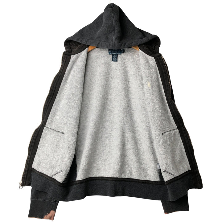 Ralph Lauren POLO by Ralph Lauren Sweat Full Zip Hoodie Men's L size cotton Charcoal Vintage Second Hand