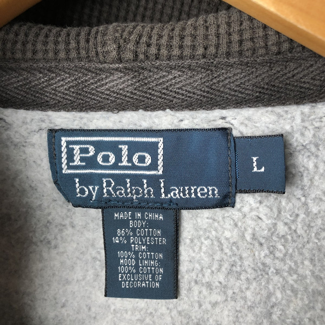 Ralph Lauren POLO by Ralph Lauren Sweat Full Zip Hoodie Men's L size cotton Charcoal Vintage Second Hand