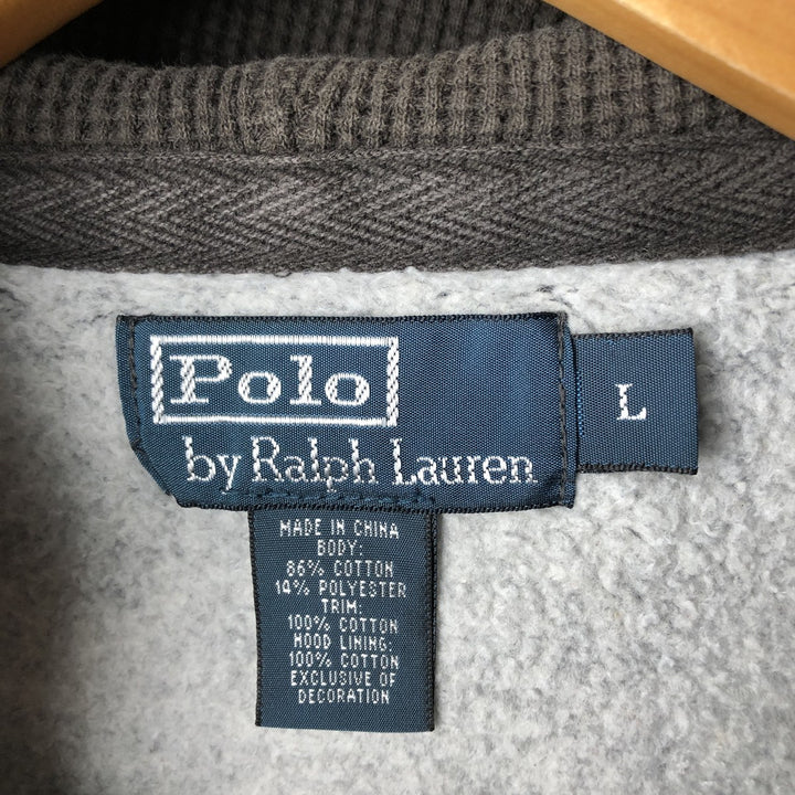 Ralph Lauren POLO by Ralph Lauren Sweat Full Zip Hoodie Men's L size cotton Charcoal Vintage Second Hand