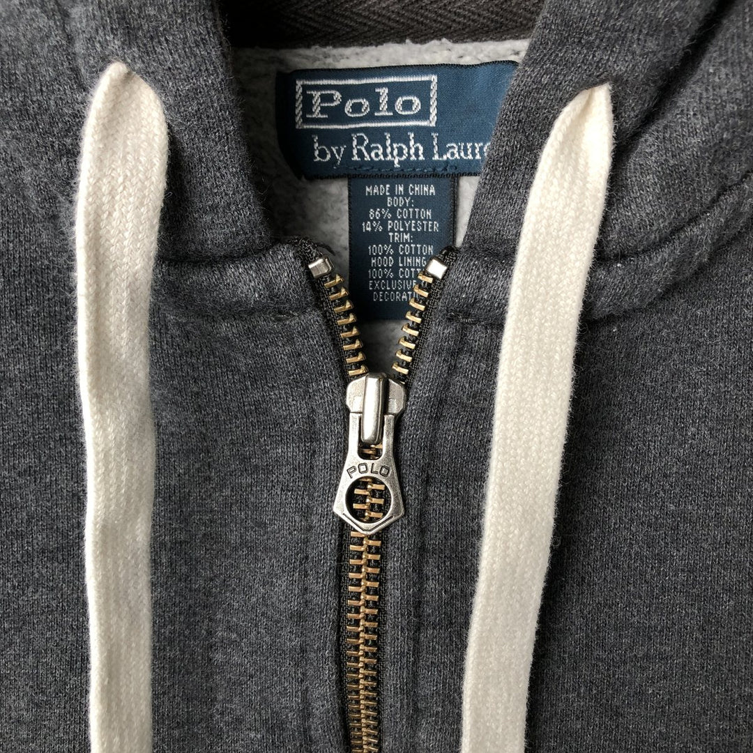 Ralph Lauren POLO by Ralph Lauren Sweat Full Zip Hoodie Men's L size cotton Charcoal Vintage Second Hand