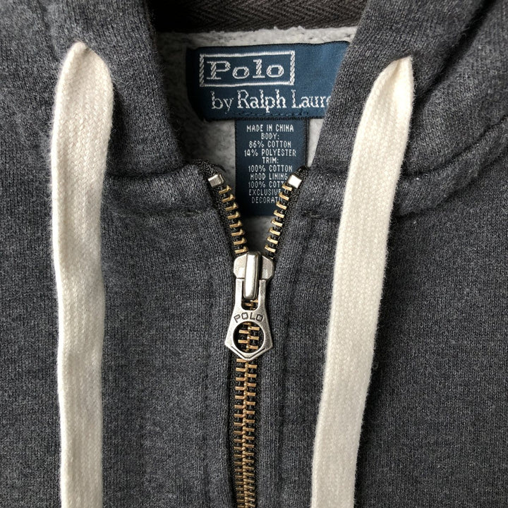 Ralph Lauren POLO by Ralph Lauren Sweat Full Zip Hoodie Men's L size cotton Charcoal Vintage Second Hand