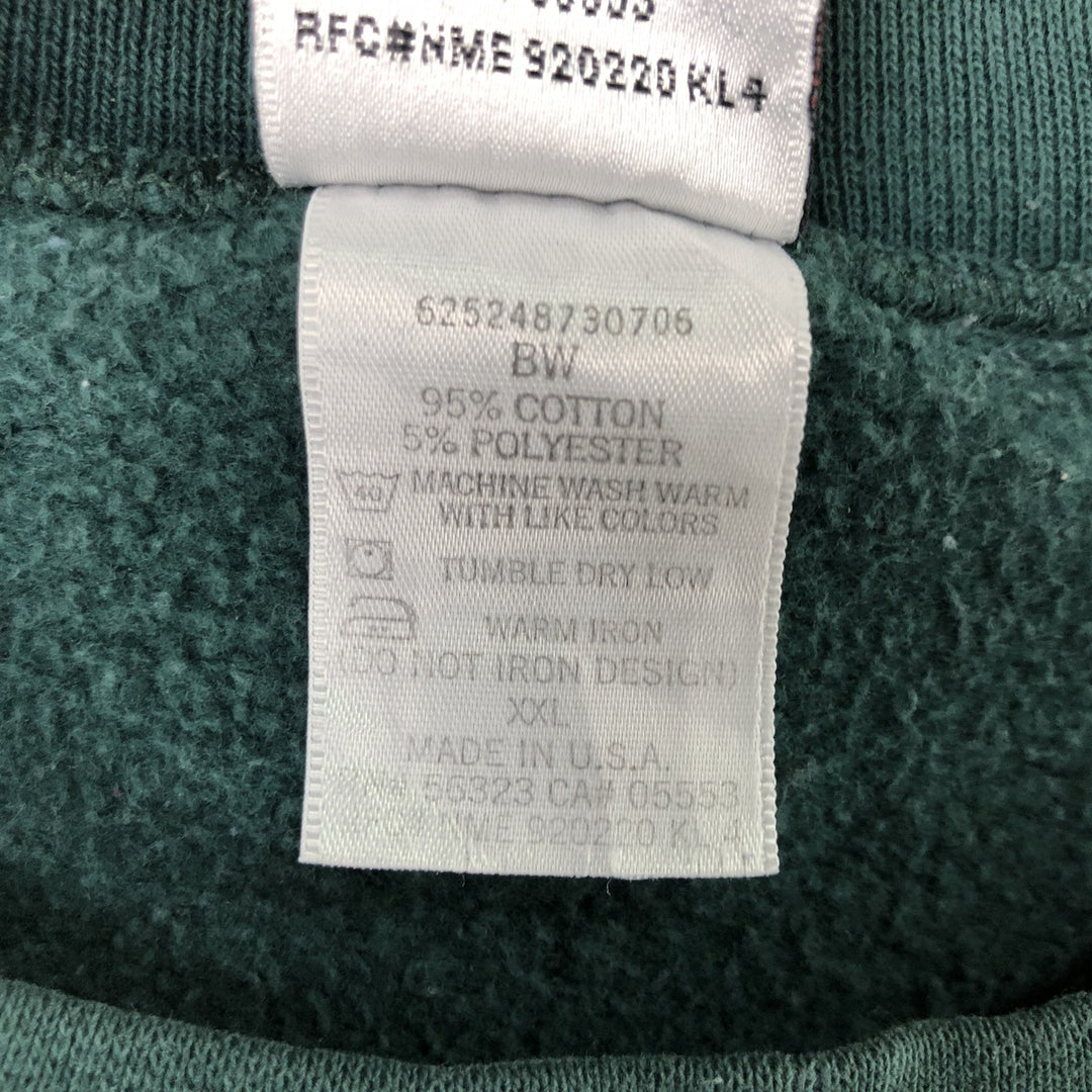 90s~00'S Nike Logo Sweatshirt Trainer Made in USA Men's XXL Vintage cotton Green type dark green Vintage Second Hand