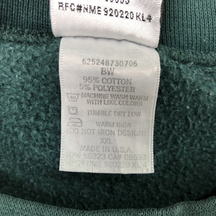90s~00'S Nike Logo Sweatshirt Trainer Made in USA Men's XXL Vintage cotton Green type dark green Vintage Second Hand