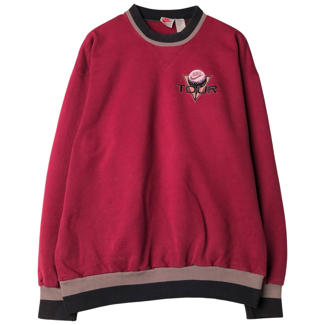 Vintage 90'S Nike silver tag sweatshirt, size XL, men's cotton Red type red-purple Vintage Second Hand