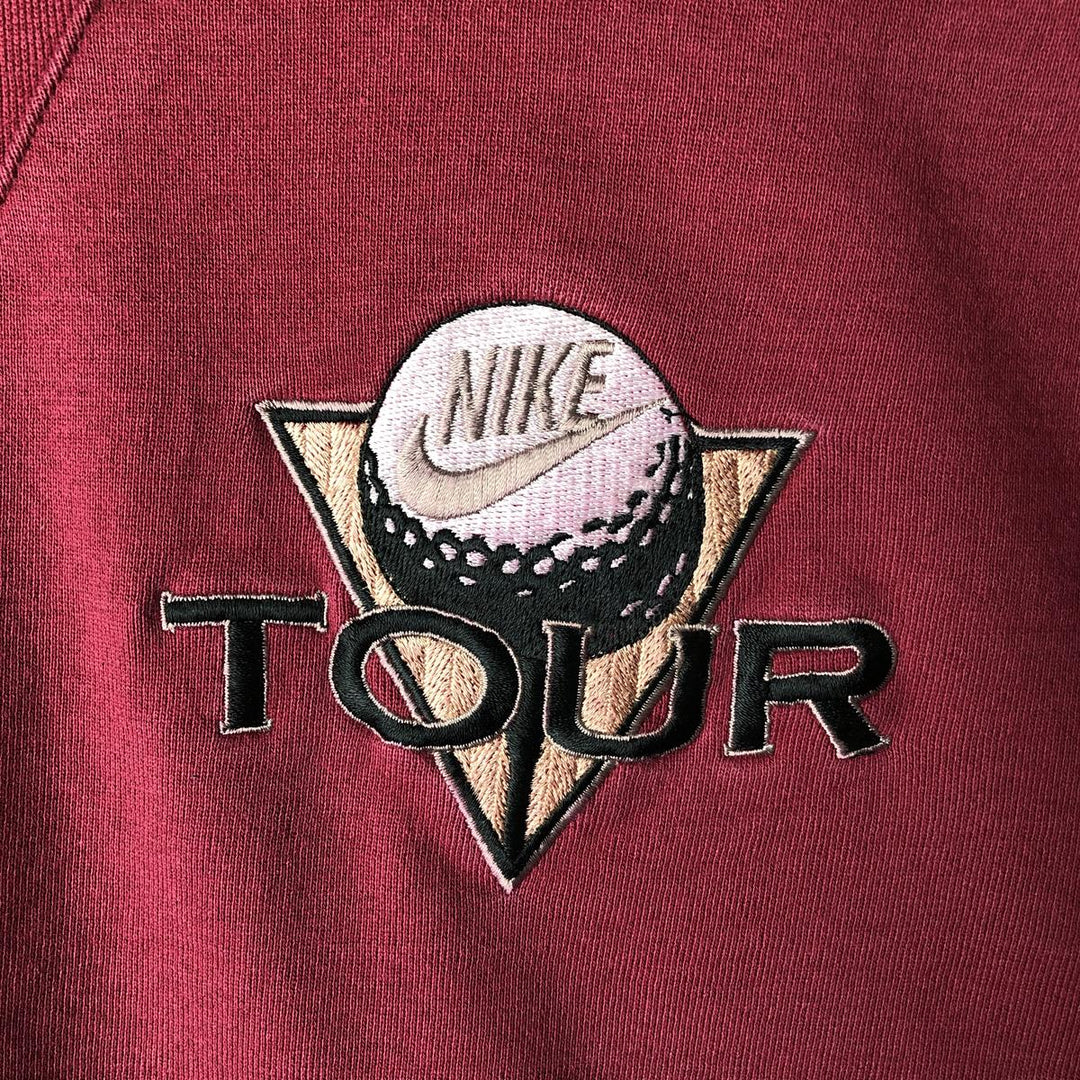 Vintage 90'S Nike silver tag sweatshirt, size XL, men's cotton Red type red-purple Vintage Second Hand