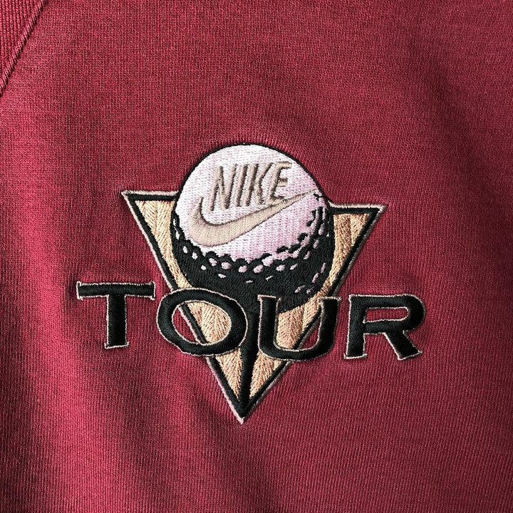 Vintage 90'S Nike silver tag sweatshirt, size XL, men's cotton Red type red-purple Vintage Second Hand
