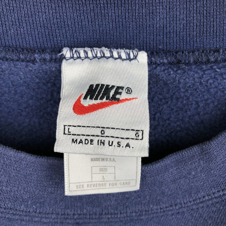 90s~00'S Nike One Point Logo Sweatshirt Trainer Made in USA Men's L Size Vintage cotton navy blue type Vintage Second Hand