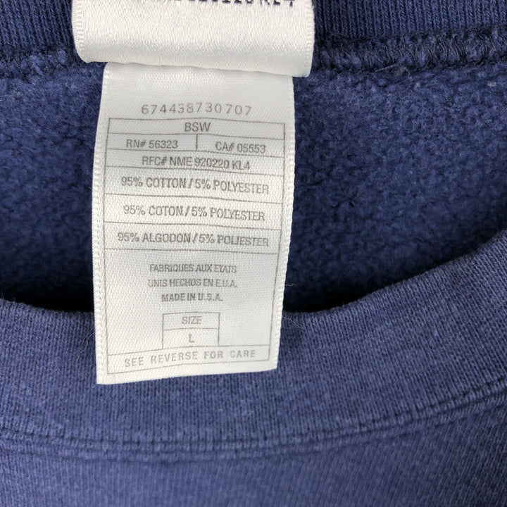 90s~00'S Nike One Point Logo Sweatshirt Trainer Made in USA Men's L Size Vintage cotton navy blue type Vintage Second Hand