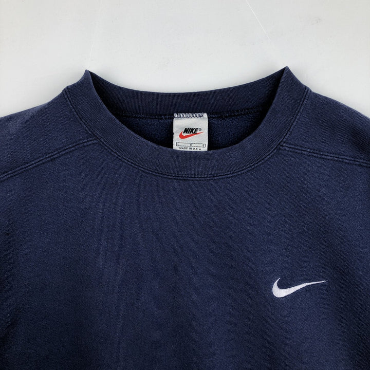90s~00'S Nike One Point Logo Sweatshirt Trainer Made in USA Men's L Size Vintage cotton navy blue type Vintage Second Hand