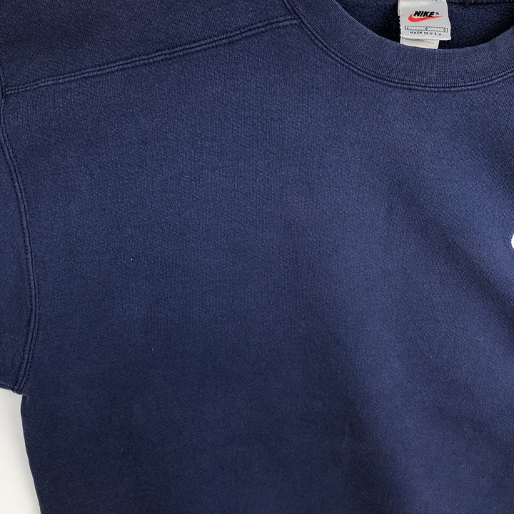 90s~00'S Nike One Point Logo Sweatshirt Trainer Made in USA Men's L Size Vintage cotton navy blue type Vintage Second Hand