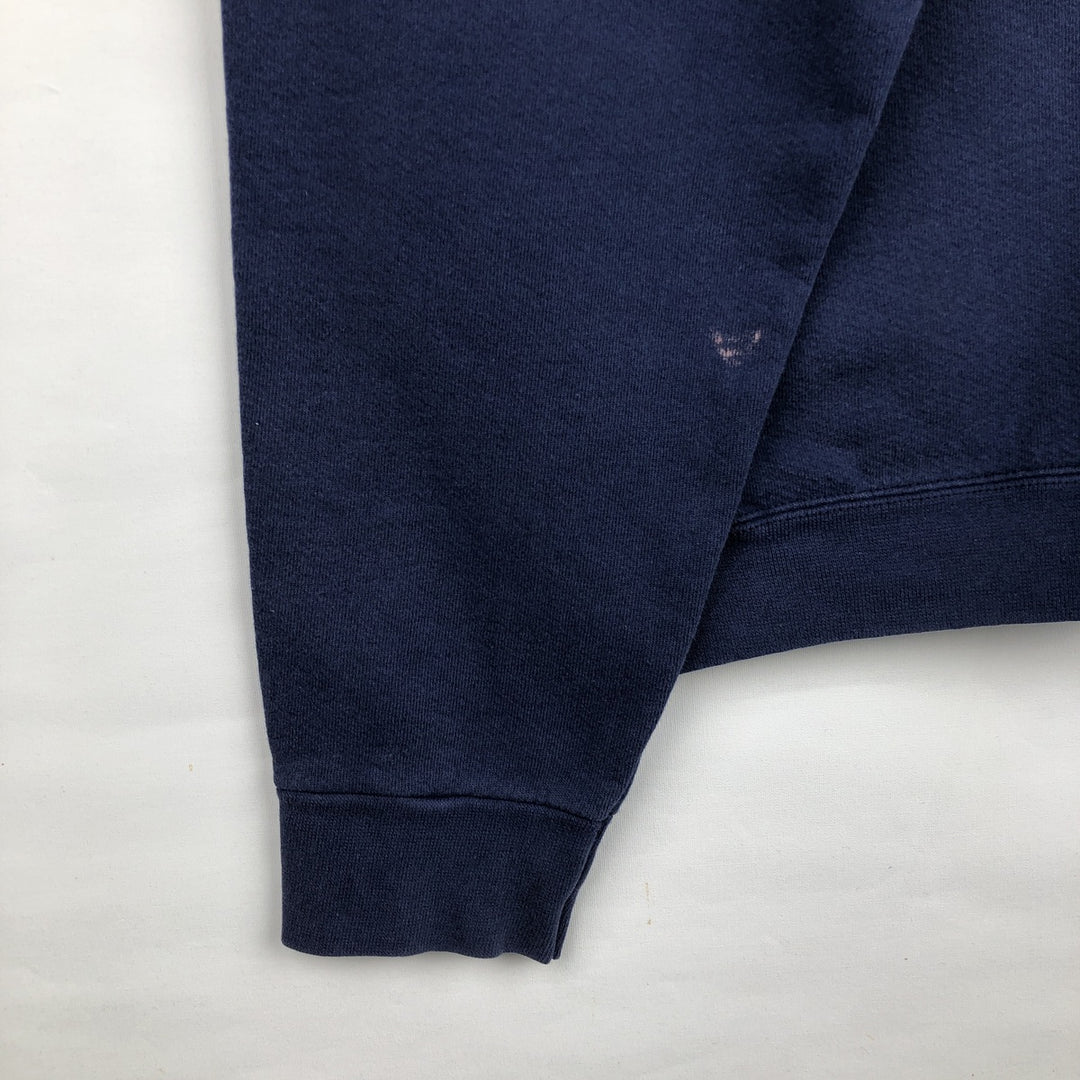 90s~00'S Nike One Point Logo Sweatshirt Trainer Made in USA Men's L Size Vintage cotton navy blue type Vintage Second Hand