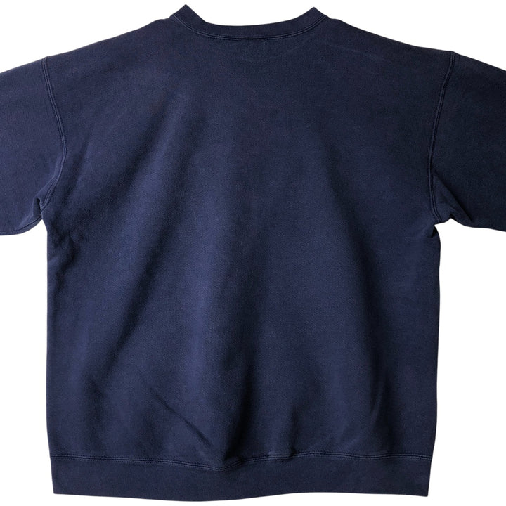 90'S Nike One Point Logo Sweatshirt Trainer Made in USA Men's L Size Vintage cotton navy blue type Vintage Second Hand