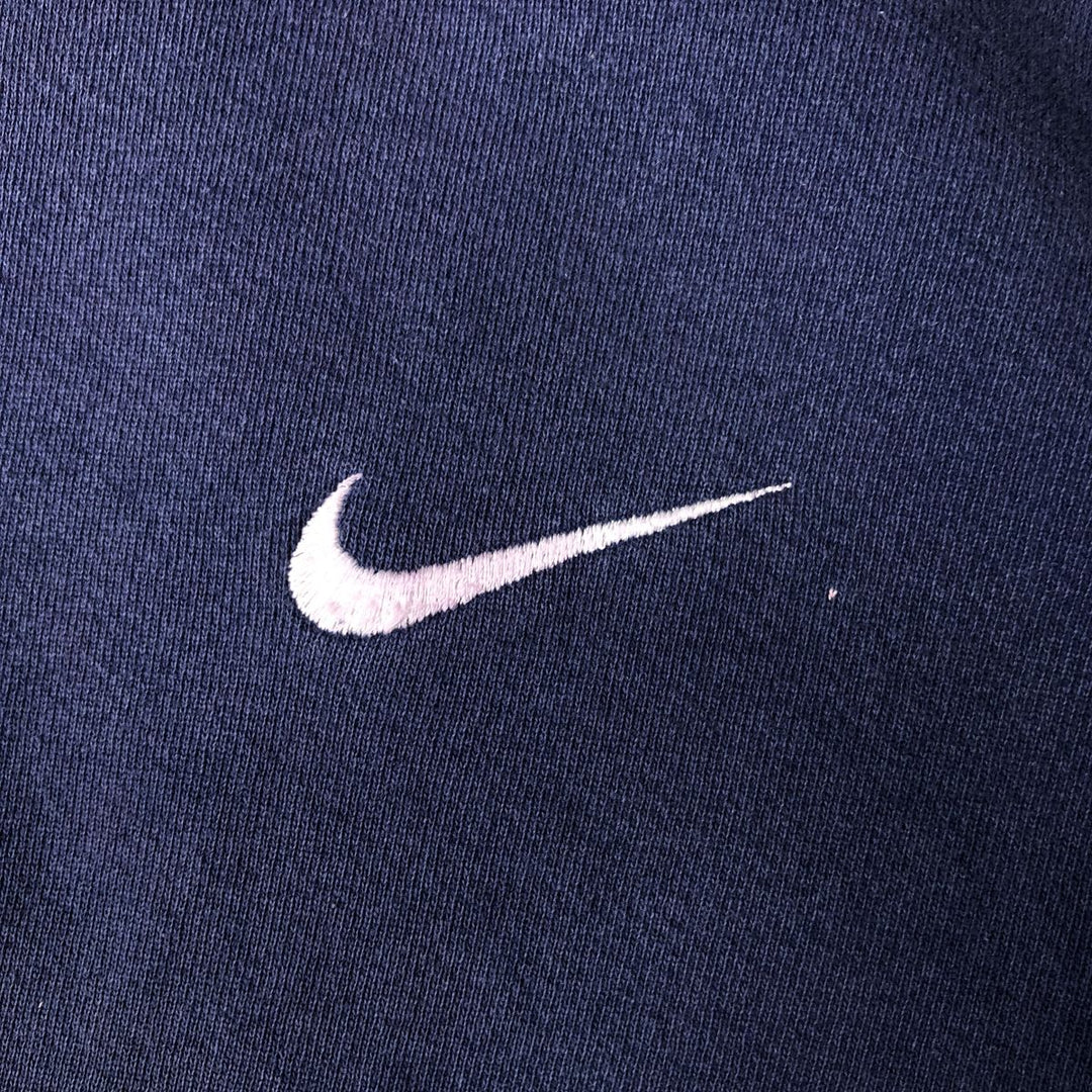 90'S Nike One Point Logo Sweatshirt Trainer Made in USA Men's L Size Vintage cotton navy blue type Vintage Second Hand
