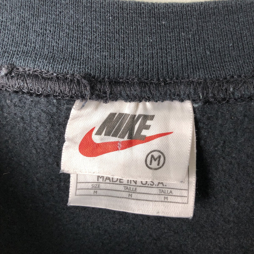 Vintage 90'S Nike One-Point Logo Sweatshirt, Made in USA, Men's Size Medium cotton black type Vintage Second Hand