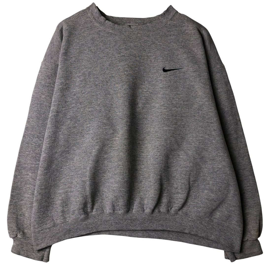90'S Nike One Point Logo Sweatshirt Trainer Made in USA Men's L Size Vintage cotton gray type Vintage Second Hand