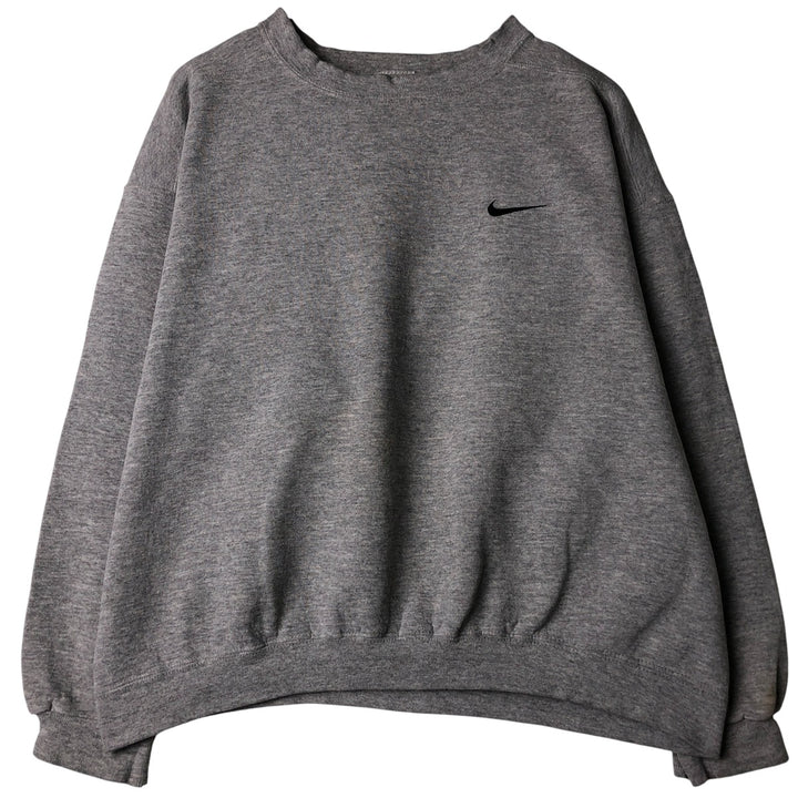 90'S Nike One Point Logo Sweatshirt Trainer Made in USA Men's L Size Vintage cotton gray type Vintage Second Hand