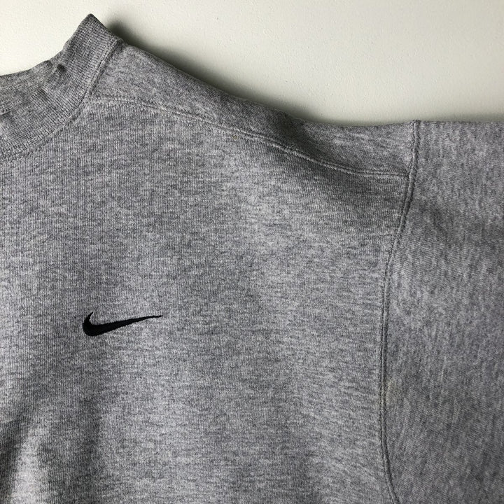 90'S Nike One Point Logo Sweatshirt Trainer Made in USA Men's L Size Vintage cotton gray type Vintage Second Hand