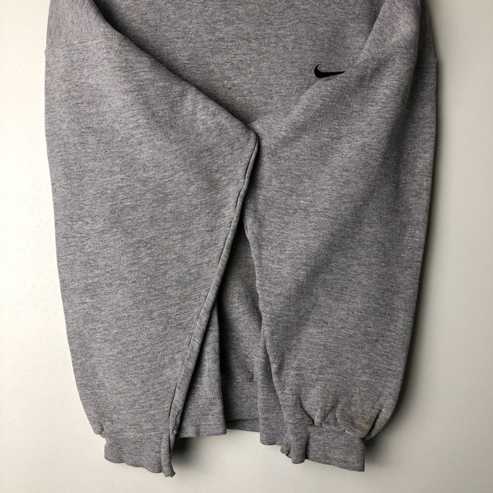 90'S Nike One Point Logo Sweatshirt Trainer Made in USA Men's L Size Vintage cotton gray type Vintage Second Hand