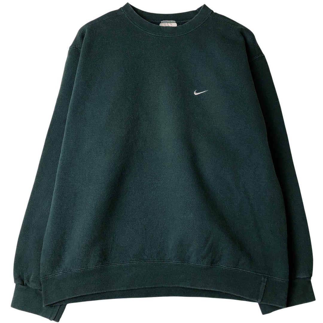 Vintage 90'S Nike One-Point Logo Sweatshirt, Made in USA, Men's Size Medium cotton Green type dark green Vintage Second Hand