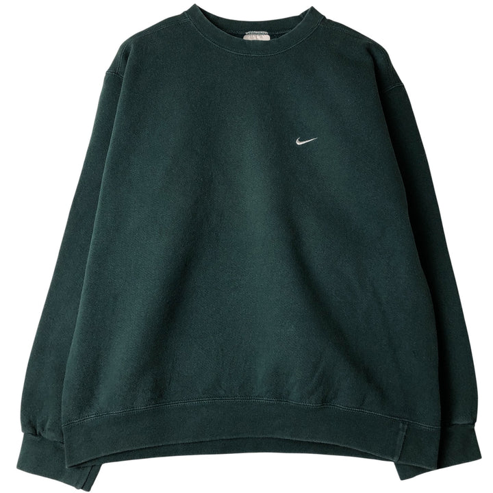 Vintage 90'S Nike One-Point Logo Sweatshirt, Made in USA, Men's Size Medium cotton Green type dark green Vintage Second Hand
