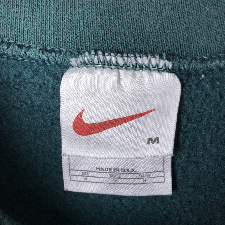 Vintage 90'S Nike One-Point Logo Sweatshirt, Made in USA, Men's Size Medium cotton Green type dark green Vintage Second Hand